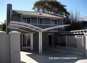 PJR Y Connection Modern double carport shade cover